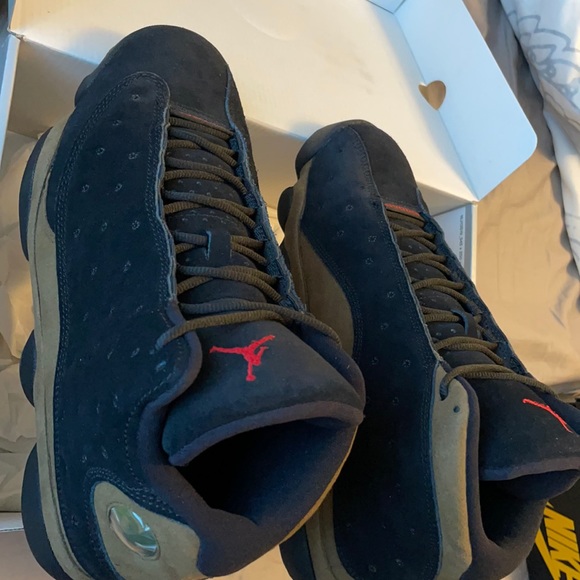 Jordan 13 olive and black size 10